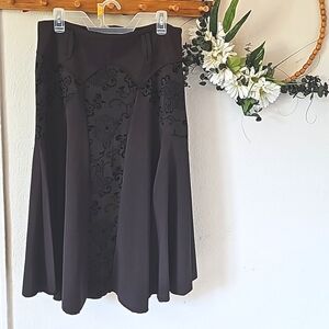 Women's chocolate brown flowy maxi skirt